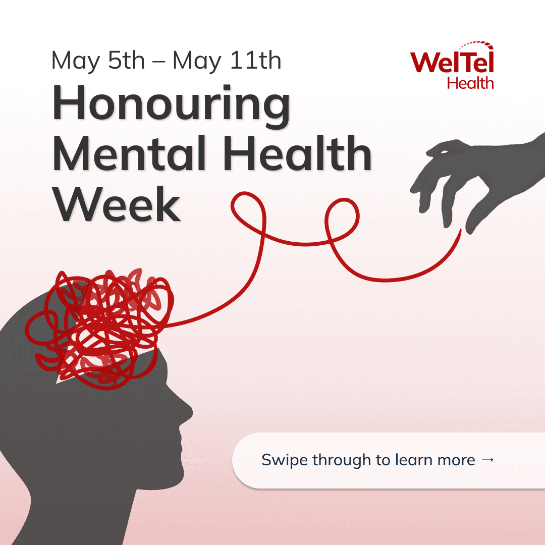 Mental Health Week Graphic with brain covered in squiggles
