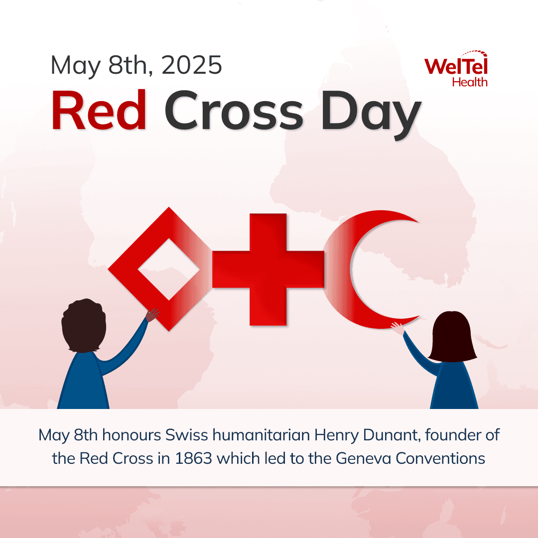 Red cross day graphic with the 3 logos that represents the red cross internationally